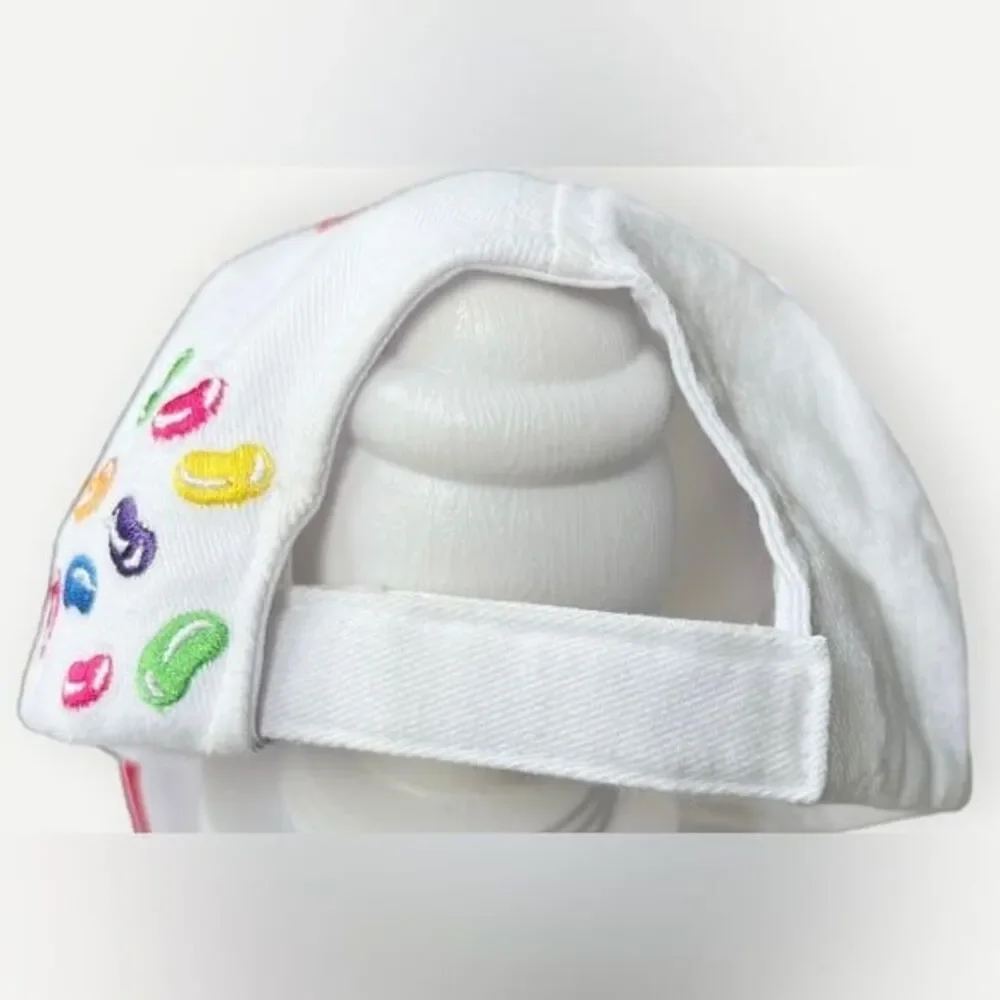 Jelly Belly Vintage Jellybeans Kids White Embroidered Novelty Baseball Cap. Hat.